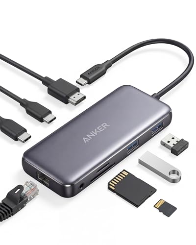 Anker 555 USB-C Docking Hub (8-in-1) PowerExpand Adapter, 4K 60Hz HDMI