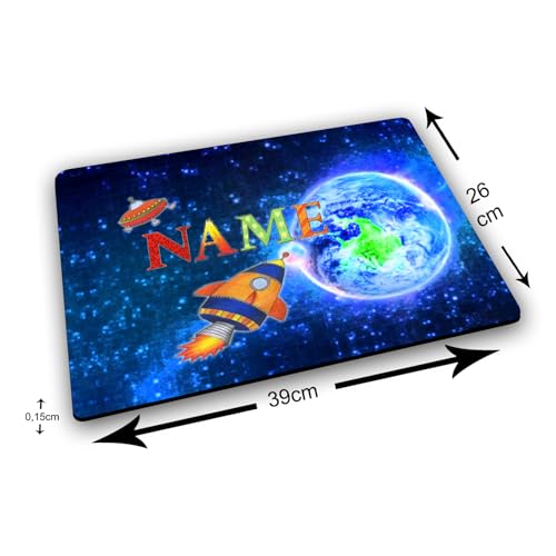 Textil Tischset mit Name, personalisiert, Rakete