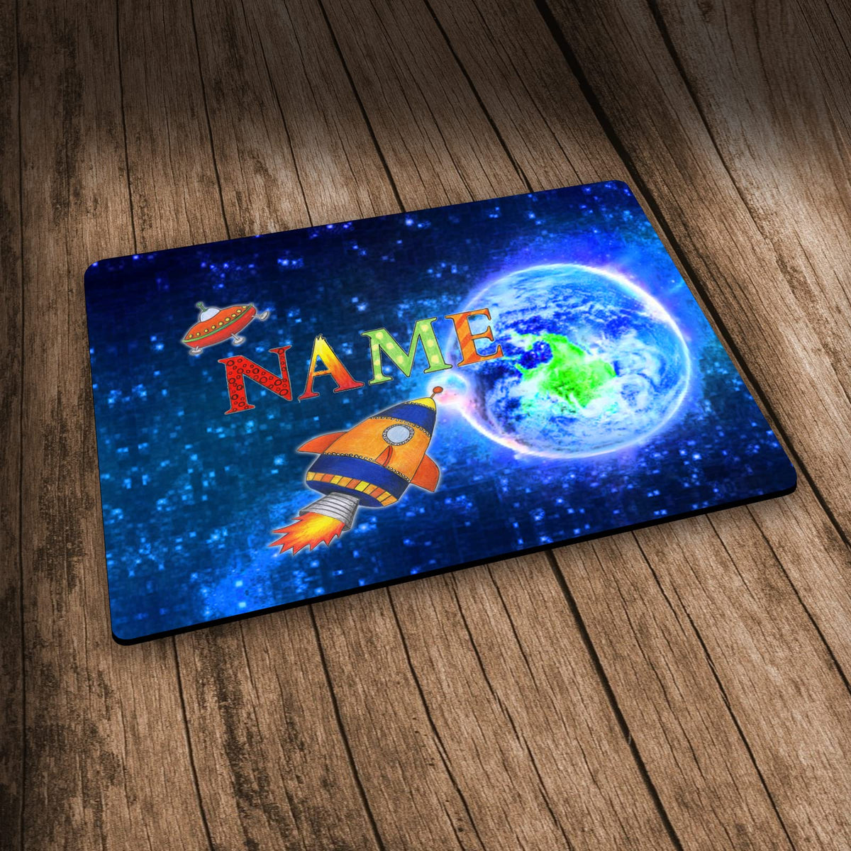 Textil Tischset mit Name, personalisiert, Rakete
