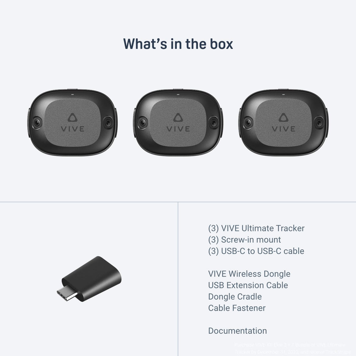 VIVE Ultimate Tracker 3 Paket + Dongle - Full-Body-Tracking für VR