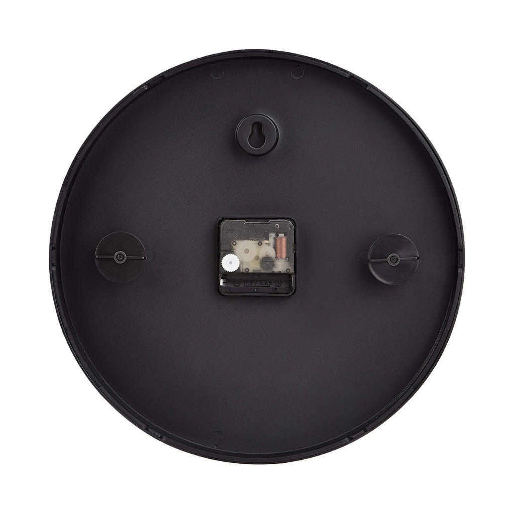 Amazon Basics Klassische 30 cm Leicht Ablesbare Lautlose Batteriebetriebene Runde Wanduhr, Schwarz