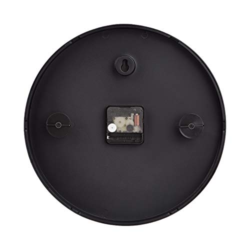 Amazon Basics Klassische 30 cm Leicht Ablesbare Lautlose Batteriebetriebene Runde Wanduhr, Schwarz