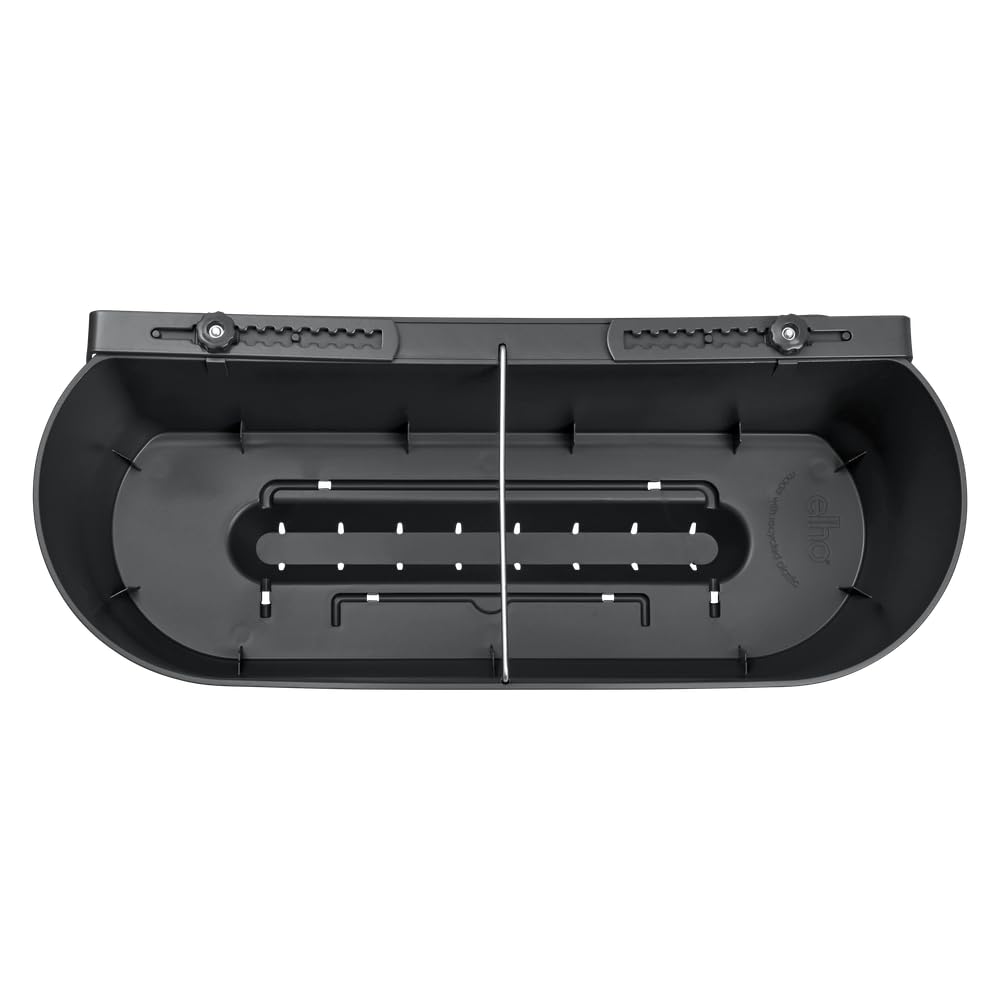 elho Greenville Easy Balcony 52 Blumentopf Balkon - Übertopf für Balkon - 100% recyceltes Plastik - Ø 52.0 x H 19.4 cm - Living Schwarz