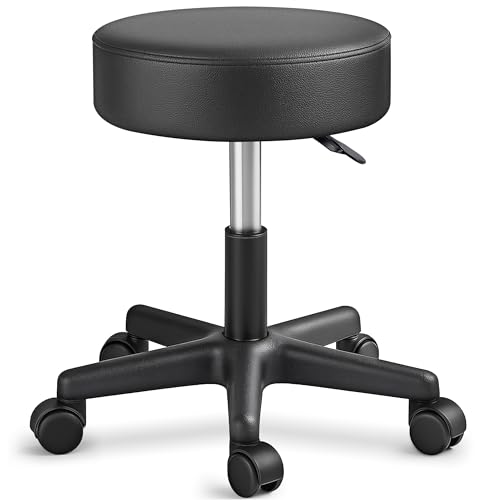 TRESKO® Rollhocker höhenverstellbar 10 cm Dicke Polsterung bis 150 kg