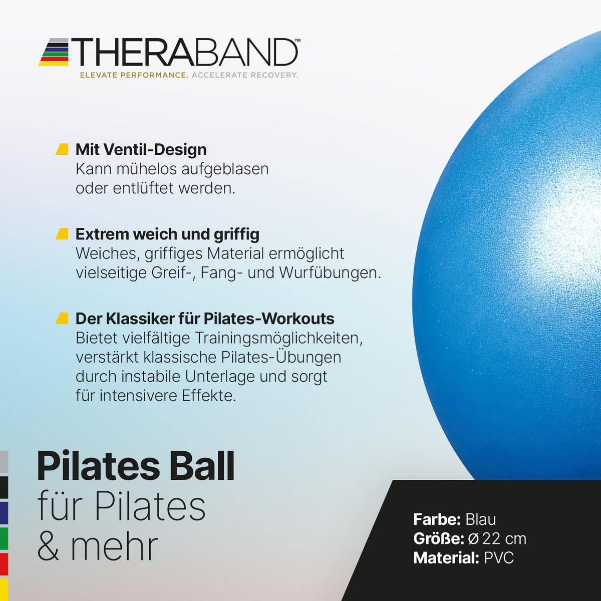 THERABAND Pilates Ball | Gymnastikball klein für Pilates
