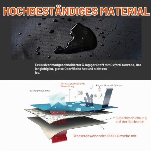 Rudergerät Abdeckung 285x61x103 - wasserdicht und witterungsbeständig - extra Dickes Material - 600D Oxford Stoff Abdeckhaube - für Innen- und Außenbereich für Alle rudergerät