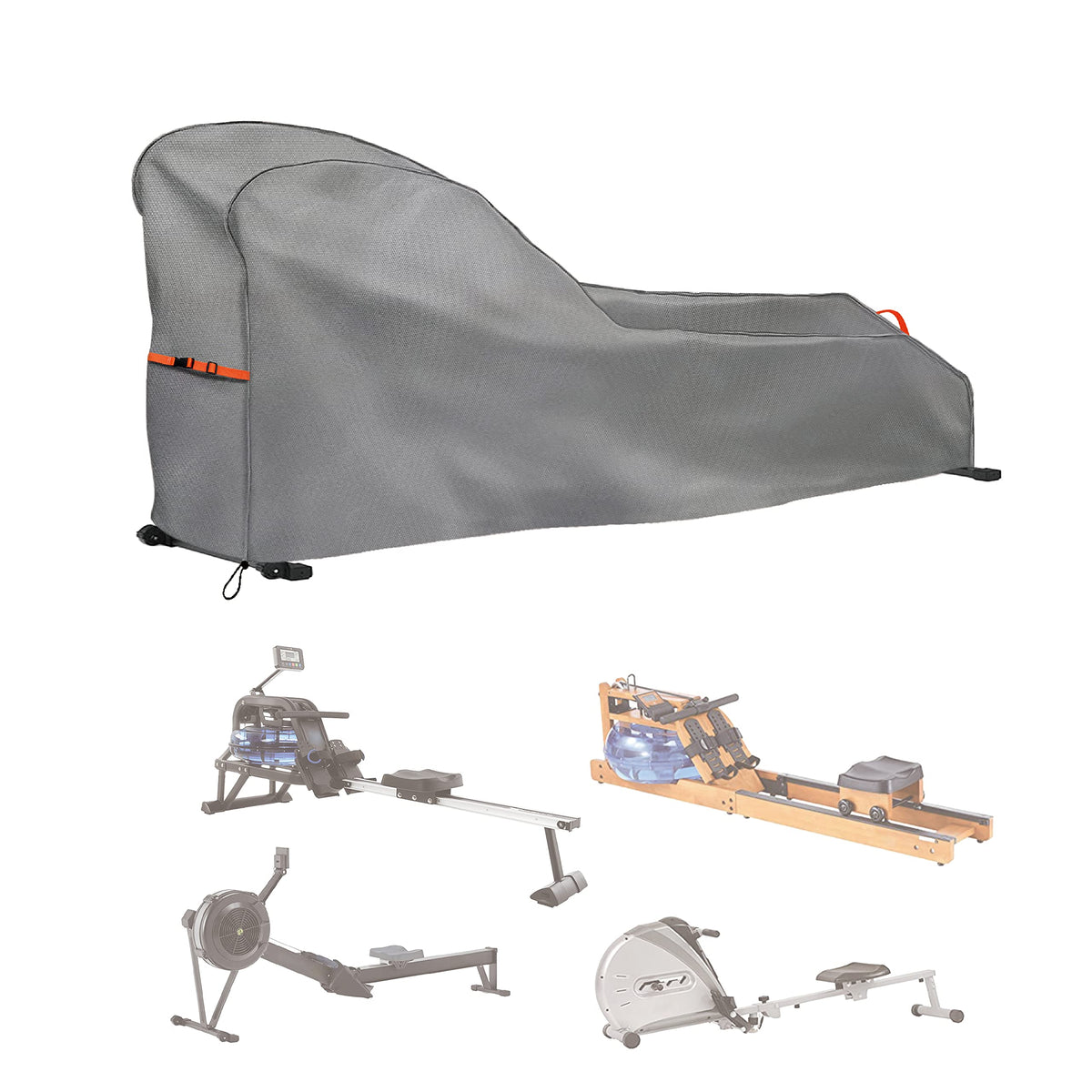 Rudergerät Abdeckung 285x61x103 - wasserdicht und witterungsbeständig - extra Dickes Material - 600D Oxford Stoff Abdeckhaube - für Innen- und Außenbereich für Alle rudergerät