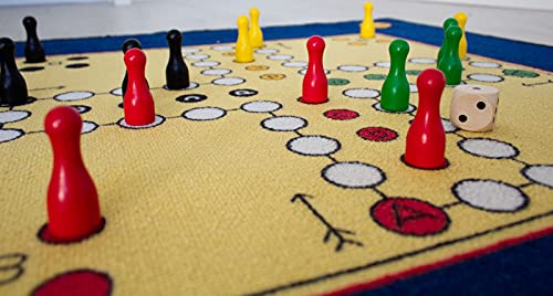 Industries Kinderteppich- 'Mensch ärger Dich Nicht' Teppich mit Figuren, Spielteppich