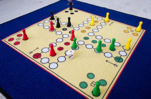 Industries Kinderteppich- 'Mensch ärger Dich Nicht' Teppich mit Figuren, Spielteppich