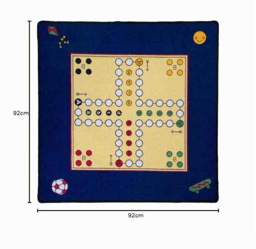 Industries Kinderteppich- 'Mensch ärger Dich Nicht' Teppich mit Figuren, Spielteppich