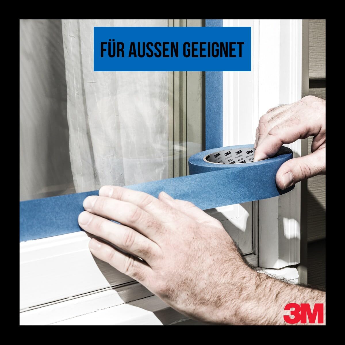 3M Pro Hand-Masker 2090 Profi Malerband für glatte Oberflächen, UV-beständig, innen und außen, 48 mm x 50 m