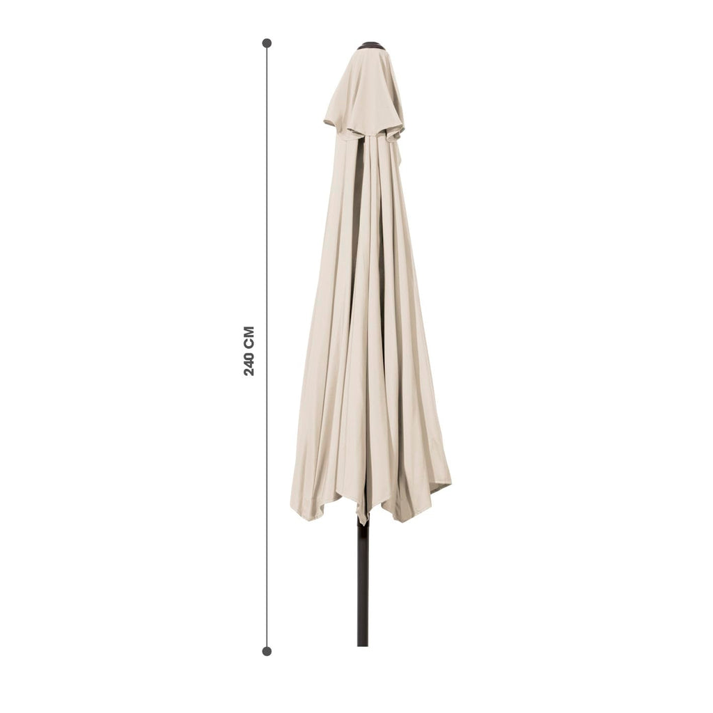 EASYmaxx Sonnenschirm halbrund | 270 x 140 x 235 cm | für Balkon und Terrasse | passgenau für Wände | mit praktischer Handkurbel und Sonnenschutz UV-Schutz 40+ | spendet Schatten