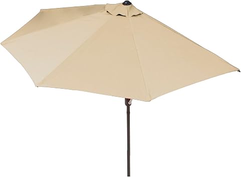 EASYmaxx Sonnenschirm halbrund | 270 x 140 x 235 cm | für Balkon und Terrasse | passgenau für Wände | mit praktischer Handkurbel und Sonnenschutz UV-Schutz 40+ | spendet Schatten