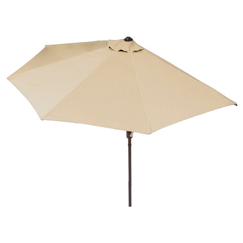 EASYmaxx Sonnenschirm halbrund | 270 x 140 x 235 cm | für Balkon und Terrasse | passgenau für Wände | mit praktischer Handkurbel und Sonnenschutz UV-Schutz 40+ | spendet Schatten