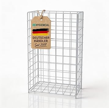 Gitterkorb Drahtgeflecht, Metallgitterkorb für Müllbeutel, Wäschekorb, Sammelkorb, Größe 41 x 63 x 25,5 cm (ca. 60l), Wäschesammler Metall
