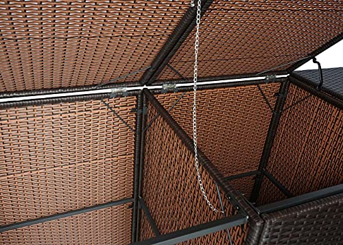 Mendler 3er-Mülltonnenverkleidung HWC-E25 Poly-Rattan 3x120l - braun