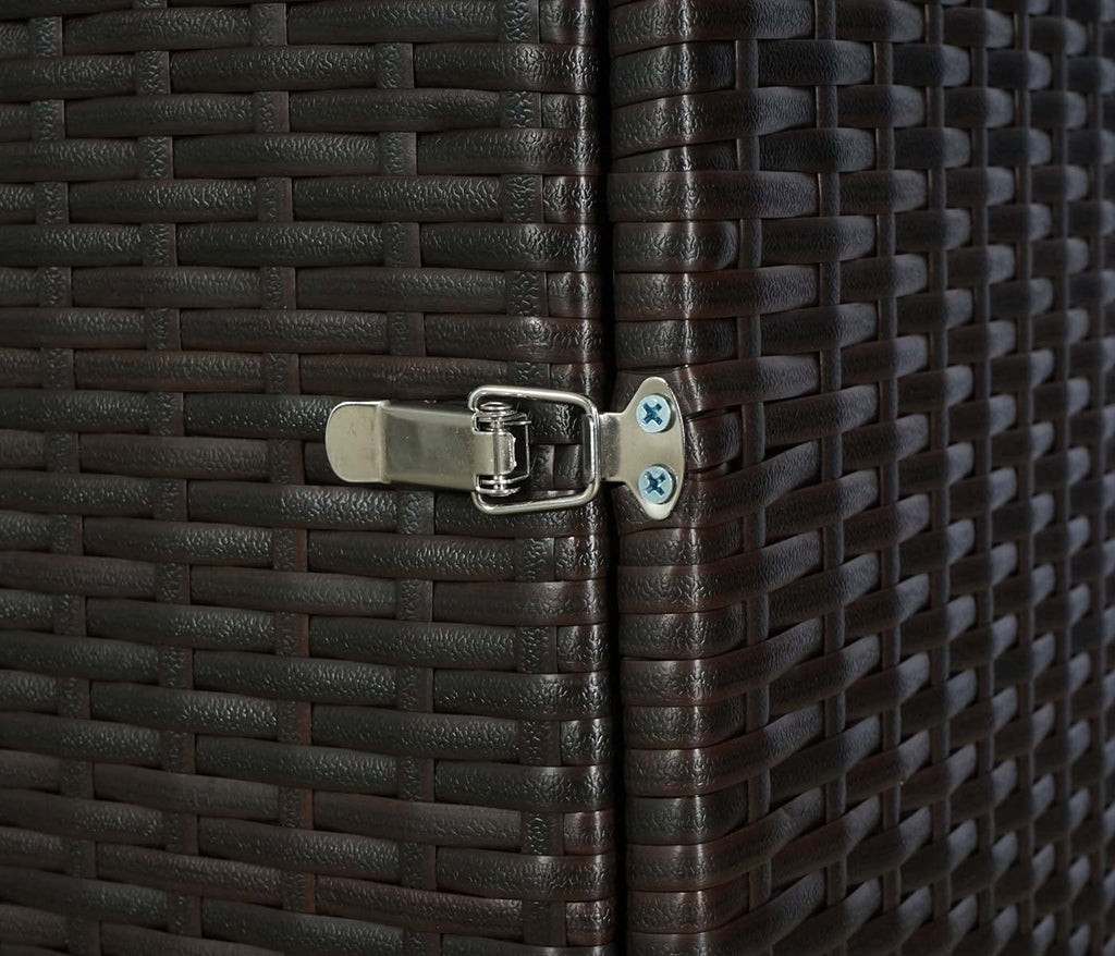 Mendler 3er-Mülltonnenverkleidung HWC-E25 Poly-Rattan 3x120l - braun
