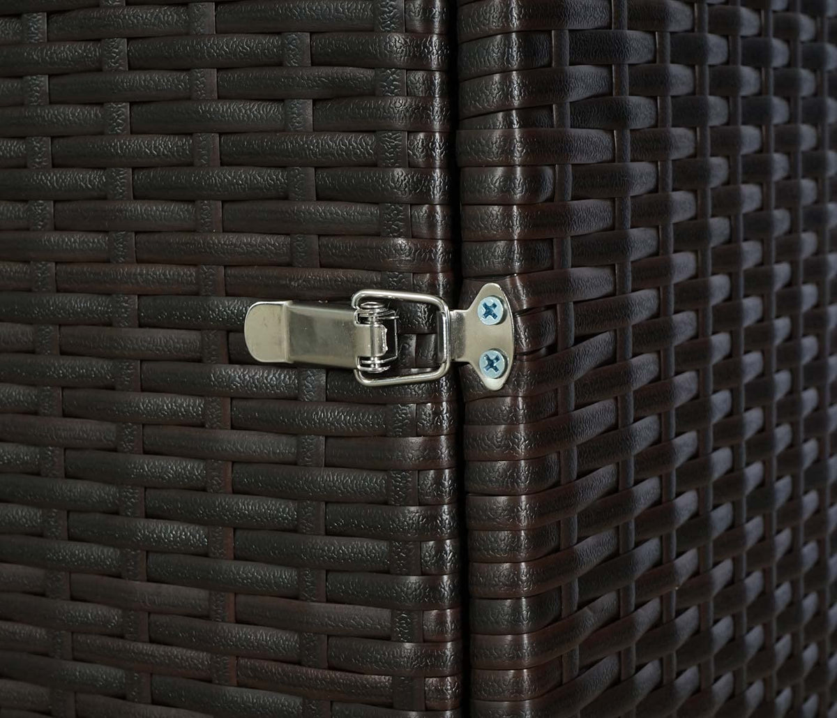 Mendler 3er-Mülltonnenverkleidung HWC-E25 Poly-Rattan 3x120l - braun