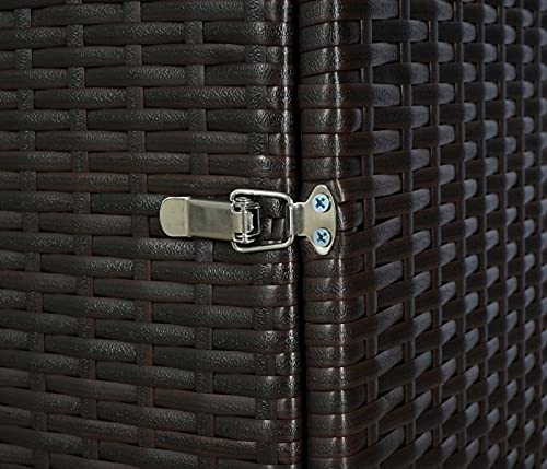 Mendler 3er-Mülltonnenverkleidung HWC-E25 Poly-Rattan 3x120l - braun