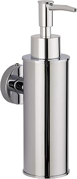 BGL Wandmontierter Seifenspender aus Edelstahl, 180 ml Flüssigseifenspender aus SUS304, ABS-Pumpkopf mit Ersatzpumpe, Chrom, für Bad und Küche