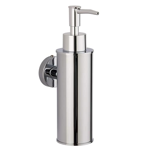 BGL Wandmontierter Seifenspender aus Edelstahl, 180 ml Flüssigseifenspender aus SUS304, ABS-Pumpkopf mit Ersatzpumpe, Chrom, für Bad und Küche