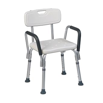 Teqler ® T-135303 Duschstuhl, Badehocker für Pflegebedürftige, Höhenverstellbar 38-45cm