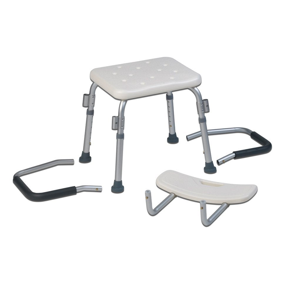 Teqler ® T-135303 Duschstuhl, Badehocker für Pflegebedürftige, Höhenverstellbar 38-45cm