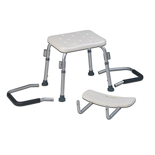Teqler ® T-135303 Duschstuhl, Badehocker für Pflegebedürftige, Höhenverstellbar 38-45cm