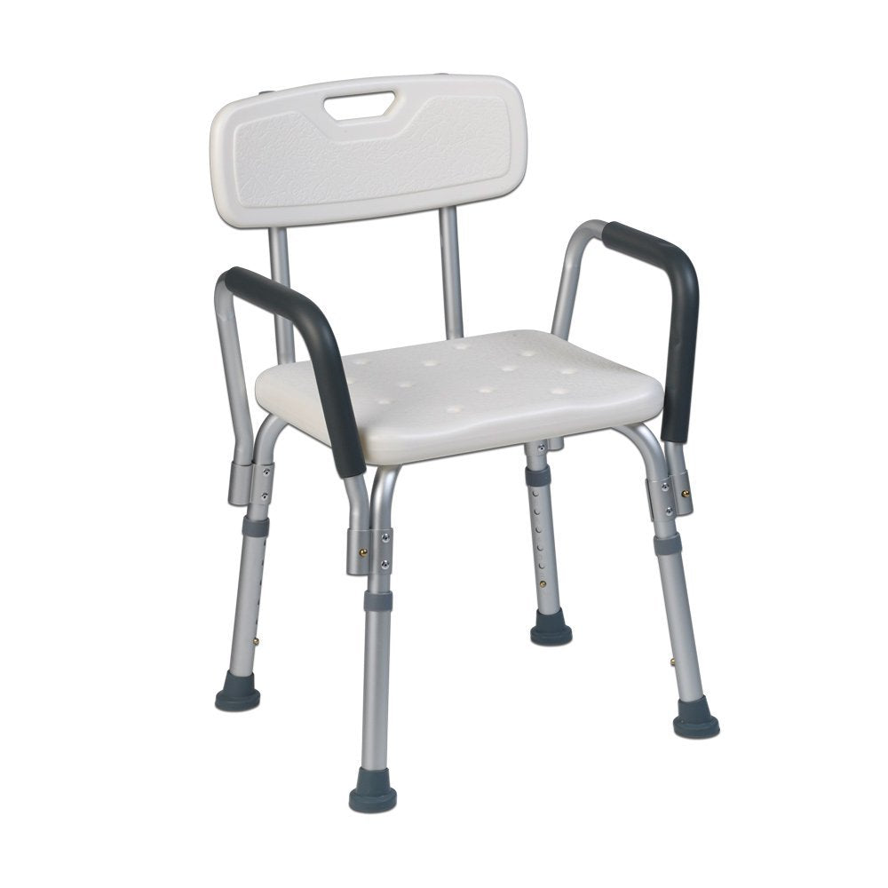 Teqler ® T-135303 Duschstuhl, Badehocker für Pflegebedürftige, Höhenverstellbar 38-45cm