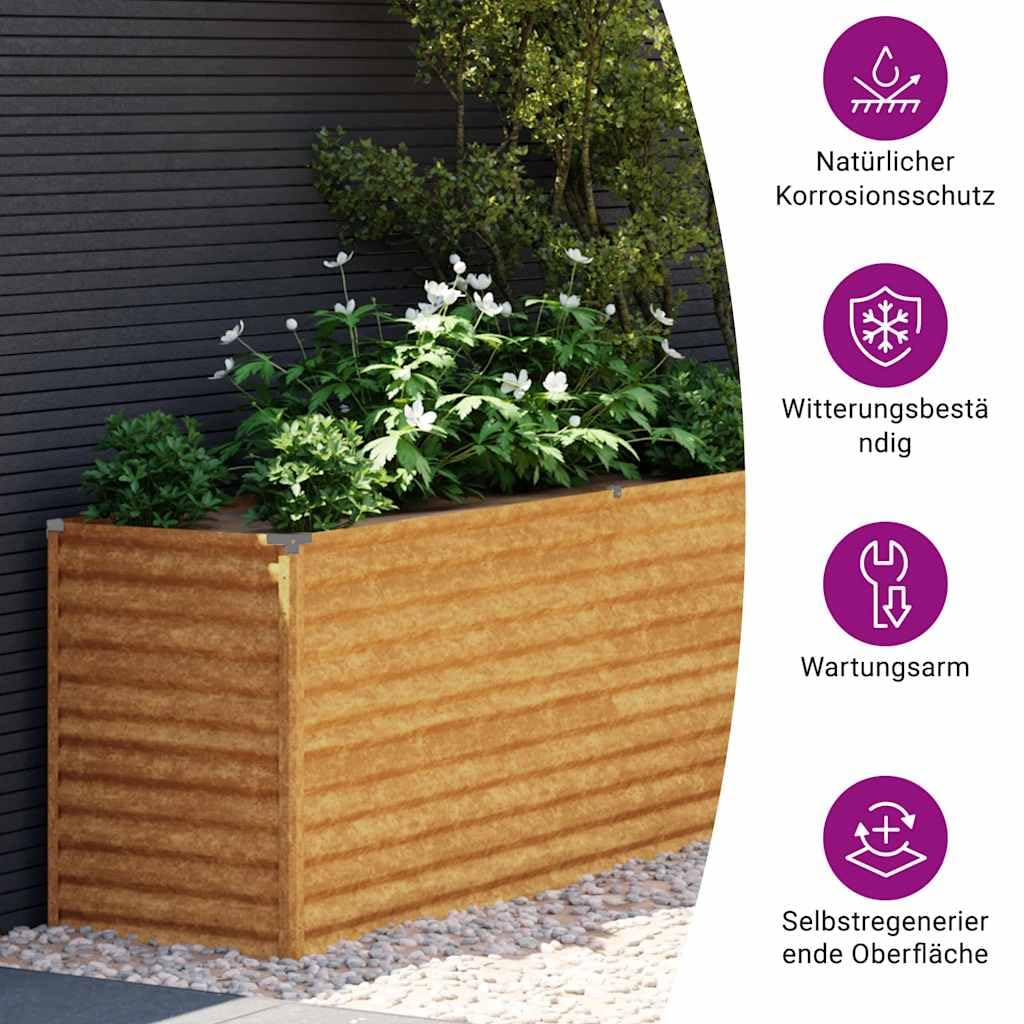 vidaXL Garten-Hochbeet 578 x 50 x 69 cm Cortenstahl