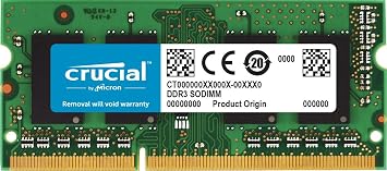 Crucial 8GB DDR3L 1600 MT/s (PC3L-12800) SODIMM 204-Pin - CT102464BF160B