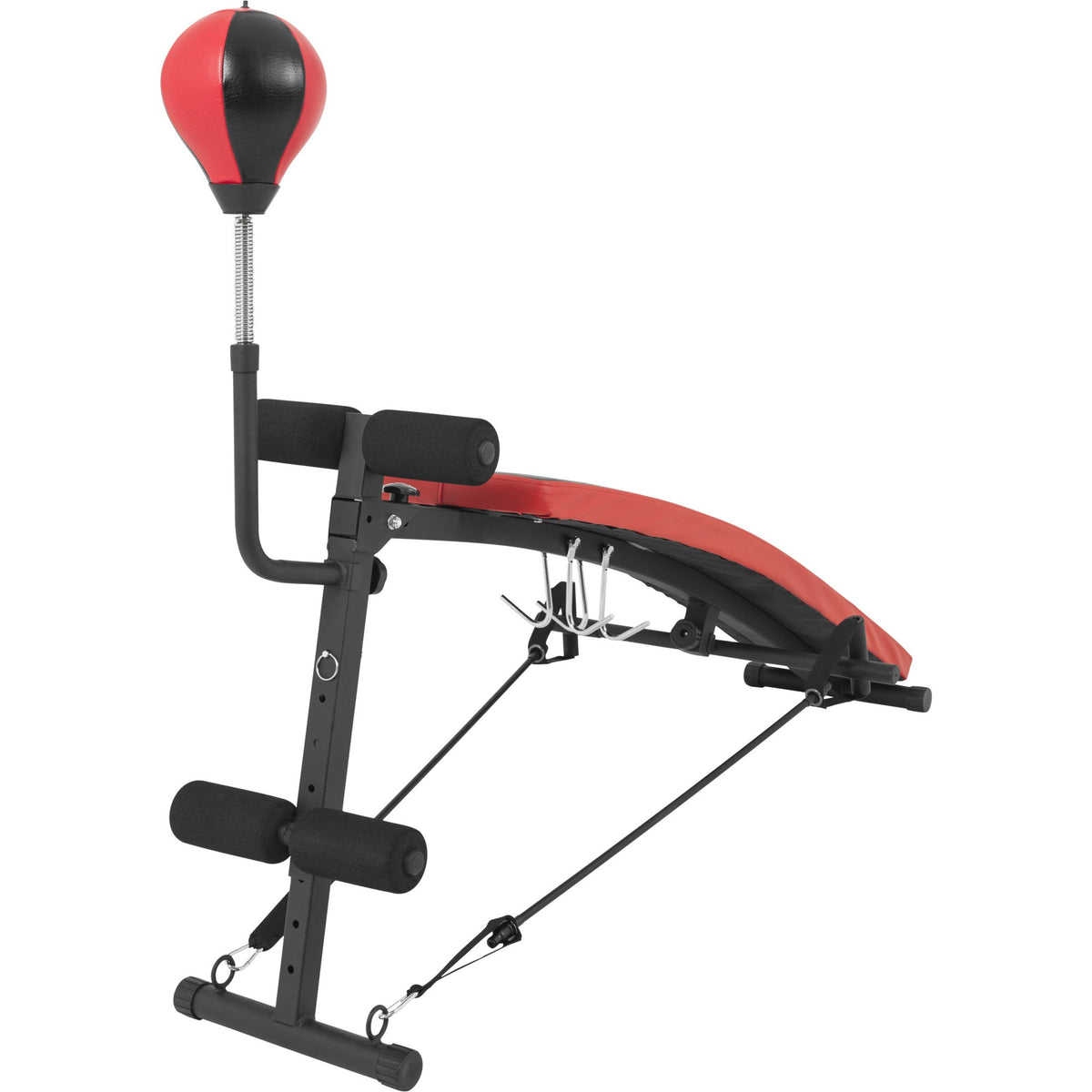 GORILLA SPORTS® Sit Up Bank mit Punchingball, 7-fach verstellbar, klappbar