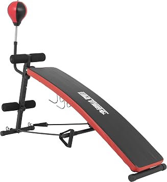 GORILLA SPORTS® Sit Up Bank mit Punchingball, 7-fach verstellbar, klappbar