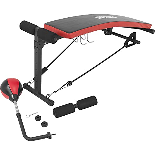 GORILLA SPORTS® Sit Up Bank mit Punchingball, 7-fach verstellbar, klappbar