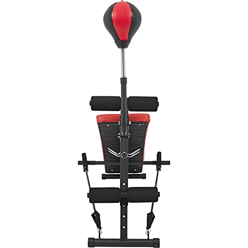 GORILLA SPORTS® Sit Up Bank mit Punchingball, 7-fach verstellbar, klappbar