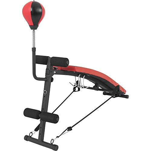 GORILLA SPORTS® Sit Up Bank mit Punchingball, 7-fach verstellbar, klappbar