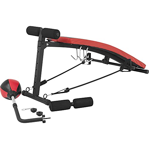 GORILLA SPORTS® Sit Up Bank mit Punchingball, 7-fach verstellbar, klappbar