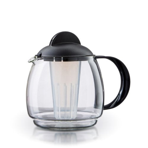 Boral 45181 Mikrowellen-Glaskanne 1,8 Liter mit Teefilter-Einsatz, schwarz