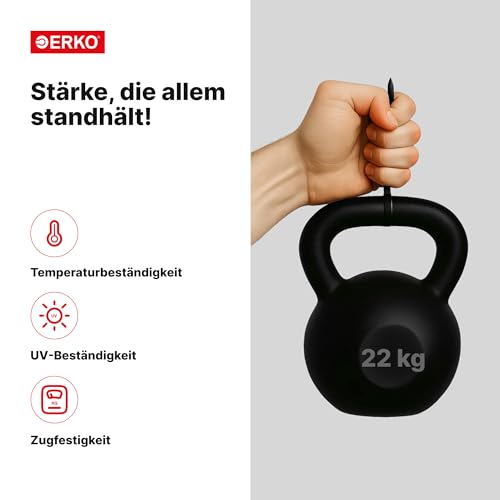 ERKO Kabelbinder 400x4,8mm Schwarz, 100 Stück, wetterfest und stabil
