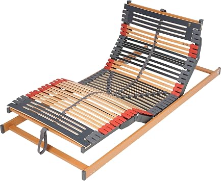 FMP Matratzenmanufaktur, 7 Zonen Lattenrost Rhodos® EcoMove EL, Kopf- und Fußteil elektrisch verstellbar, 44 Leisten, kein Unterbau, fertig montiert, 90x200 cm