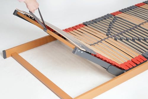 FMP Matratzenmanufaktur, 7 Zonen Lattenrost Rhodos® EcoMove EL, Kopf- und Fußteil elektrisch verstellbar, 44 Leisten, kein Unterbau, fertig montiert, 90x200 cm