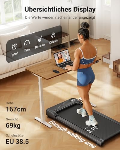 THERUN Walking Pad – 2-in-1 kleines Laufband mit leisem 2,75-PS-Motor