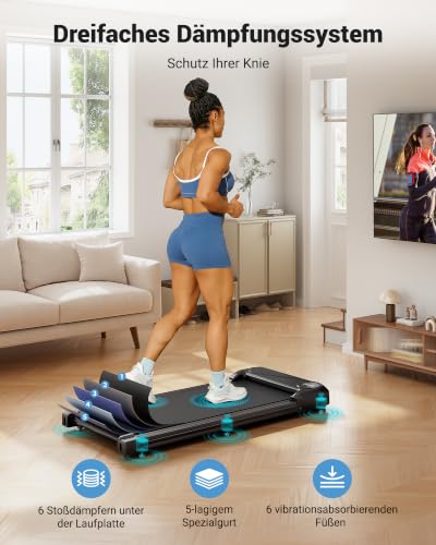 THERUN Walking Pad – 2-in-1 kleines Laufband mit leisem 2,75-PS-Motor
