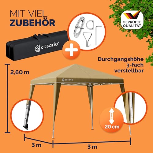 CASARIA Pavillon Capri 3x3m Pop-up Beige