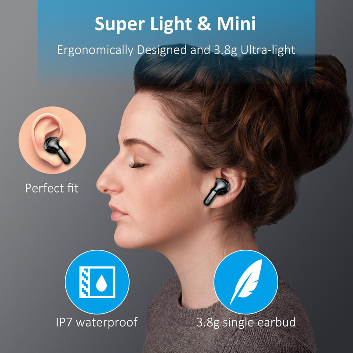2026 Bluetooth Kopfhörer in Ear, 6D Stereo Kopfhörer Kabellos Bluetooth 5.4