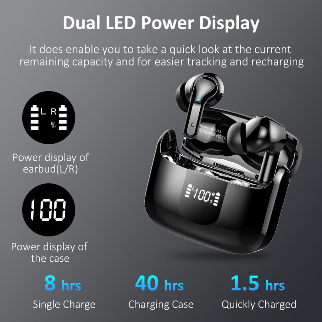 2026 Bluetooth Kopfhörer in Ear, 6D Stereo Kopfhörer Kabellos Bluetooth 5.4