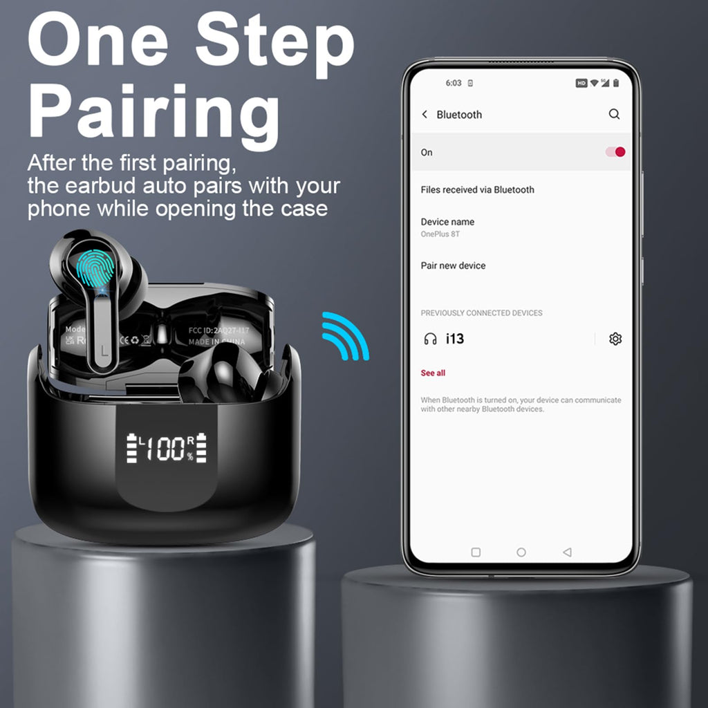 2026 Bluetooth Kopfhörer in Ear, 6D Stereo Kopfhörer Kabellos Bluetooth 5.4