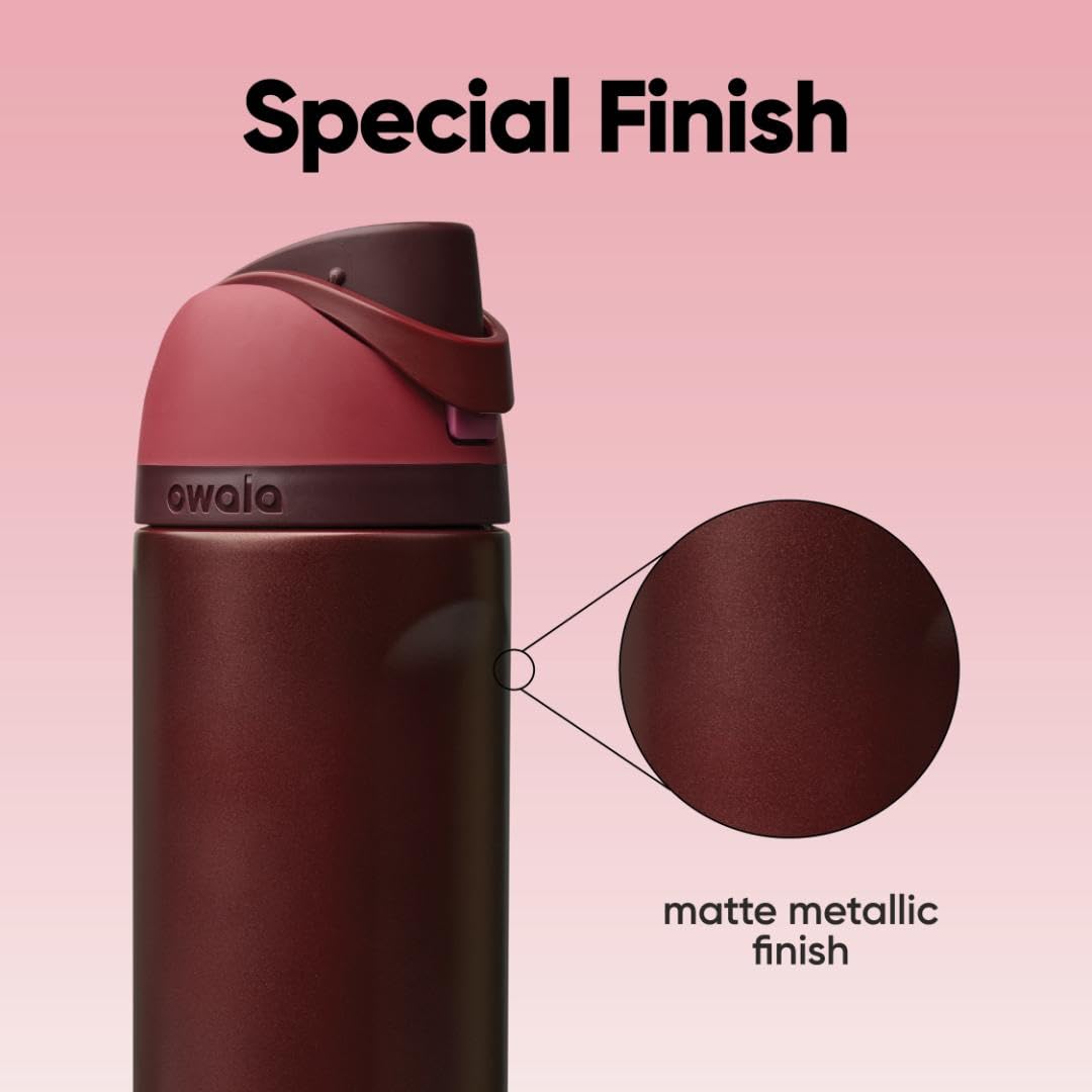 Owala FreeSip - Stainless Steel - 24-oz. - Red (Black Cherry) (Amazon)(A7)