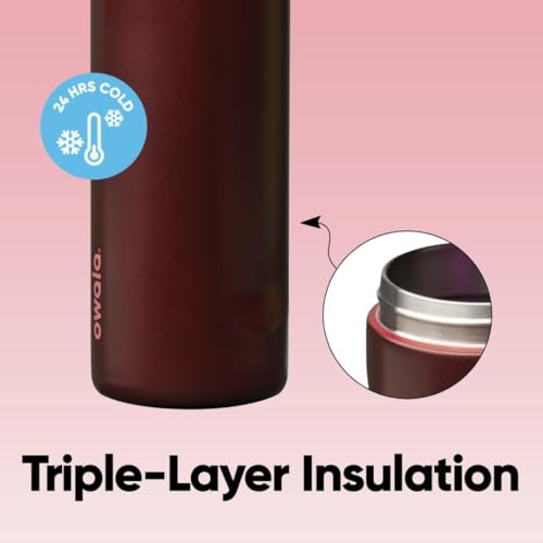 Owala FreeSip - Stainless Steel - 24-oz. - Red (Black Cherry) (Amazon)(A7)