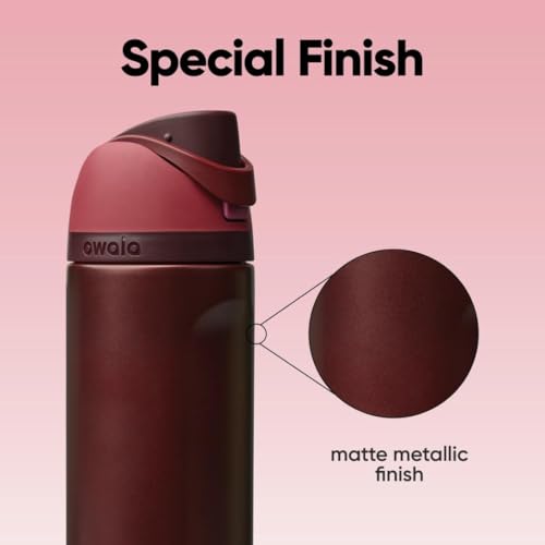 Owala FreeSip - Stainless Steel - 24-oz. - Red (Black Cherry) (Amazon)(A7)
